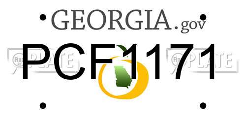 PCF1171 Georgia License Plate