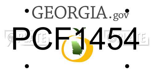 PCF1454 Georgia License Plate