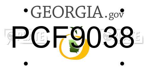PCF9038 Georgia License Plate