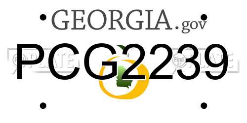 PCG2239 Georgia License Plate