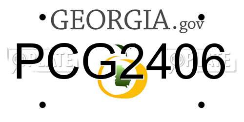 PCG2406 Georgia License Plate