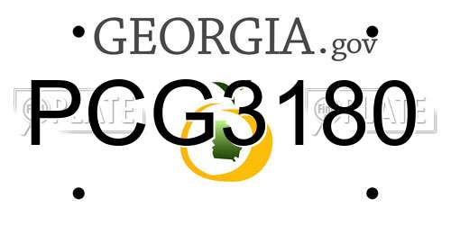 PCG3180 Georgia License Plate