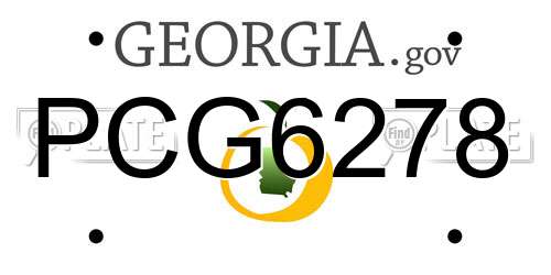 PCG6278 Georgia License Plate