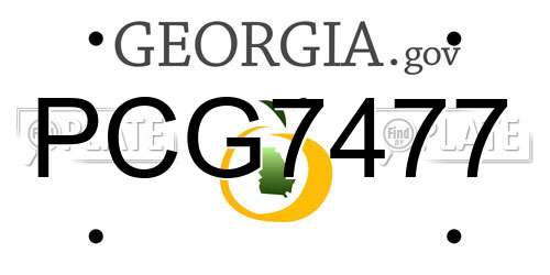 PCG7477 Georgia License Plate