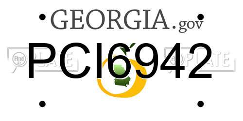 PCI6942 Georgia License Plate