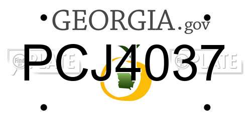 PCJ4037 Georgia License Plate