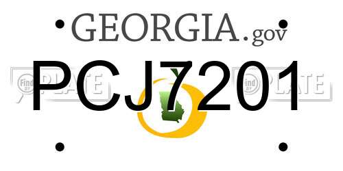 PCJ7201 Georgia License Plate