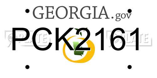 PCK2161 Georgia License Plate