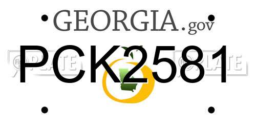 PCK2581 Georgia License Plate