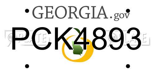 PCK4893 Georgia License Plate