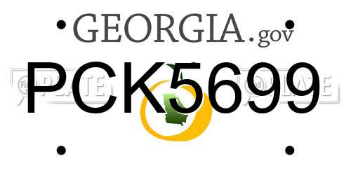 PCK5699 Georgia License Plate