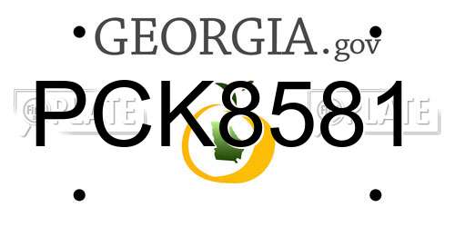 PCK8581 Georgia License Plate