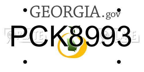 PCK8993 Georgia License Plate