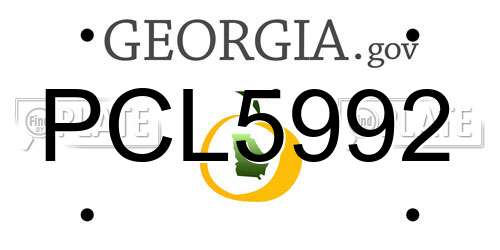 PCL5992 Georgia License Plate