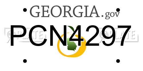 PCN4297 Georgia License Plate