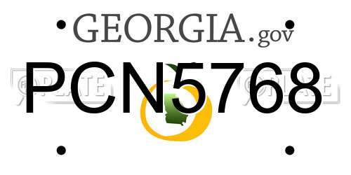PCN5768 Georgia License Plate