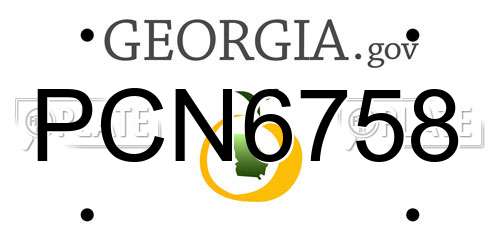 PCN6758 Georgia License Plate