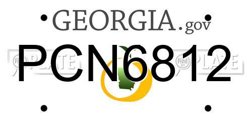PCN6812 Georgia License Plate