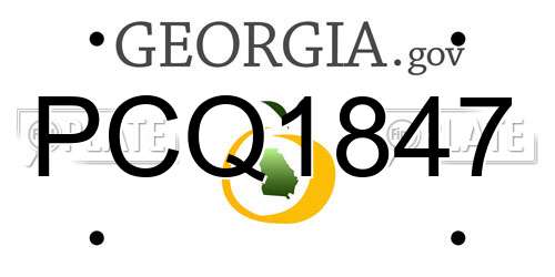PCQ1847 Georgia License Plate