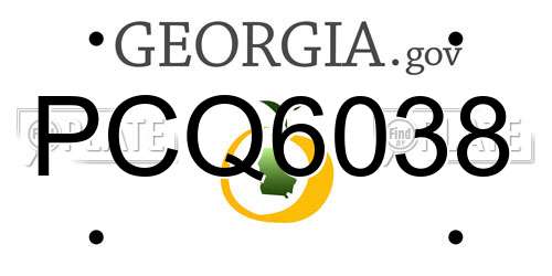 PCQ6038 Georgia License Plate