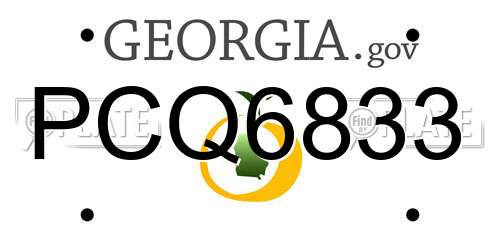 PCQ6833 Georgia License Plate