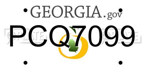 PCQ7099 Georgia License Plate