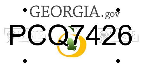 PCQ7426 Georgia License Plate