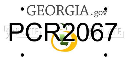PCR2067 Georgia License Plate