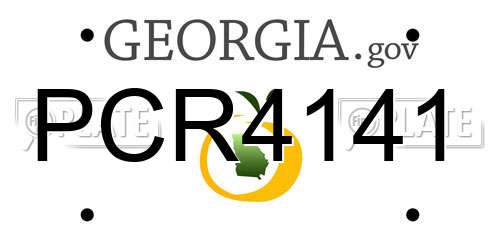 PCR4141 Georgia License Plate