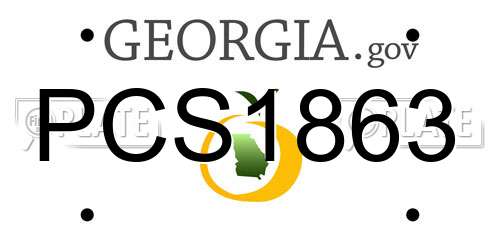 PCS1863 Georgia License Plate