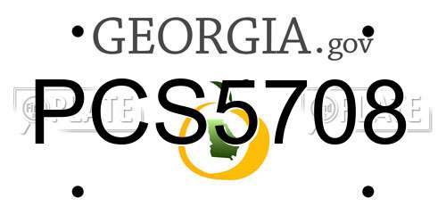PCS5708 Georgia License Plate