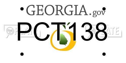 PCT138 Georgia License Plate
