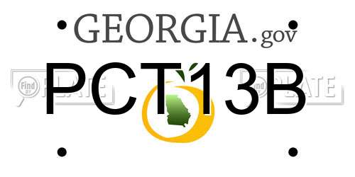 PCT13B Georgia License Plate