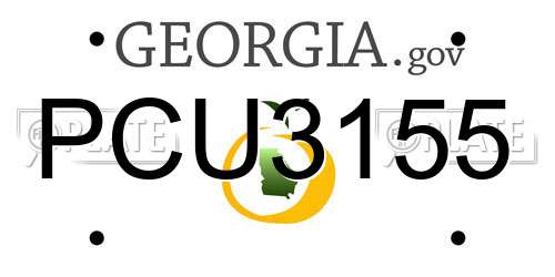 PCU3155 Georgia License Plate