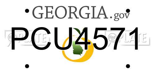 PCU4571 Georgia License Plate
