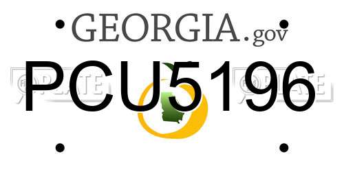 PCU5196 Georgia License Plate