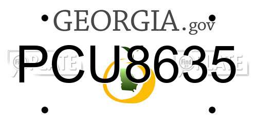 PCU8635 Georgia License Plate