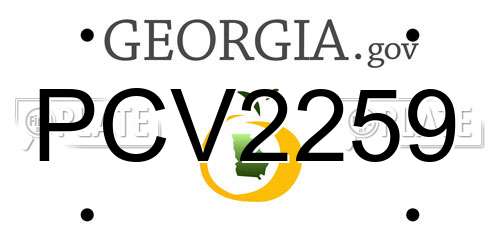 PCV2259 Georgia License Plate