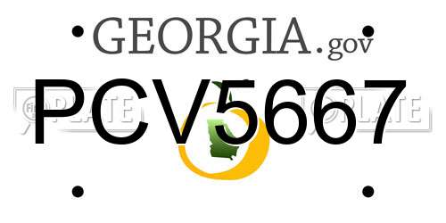 PCV5667 Georgia License Plate