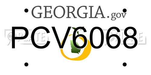 PCV6068 Georgia License Plate