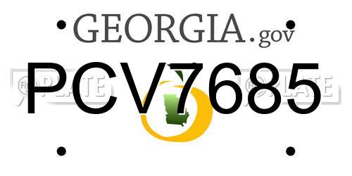 PCV7685 Georgia License Plate