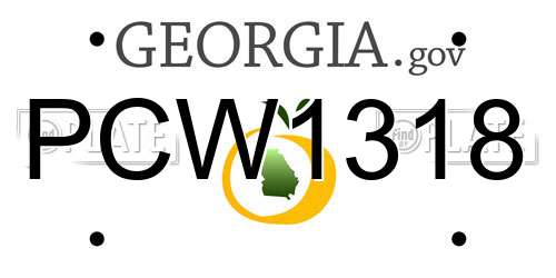 PCW1318 Georgia License Plate