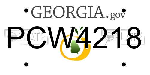 PCW4218 Georgia License Plate