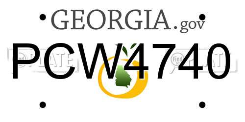PCW4740 Georgia License Plate