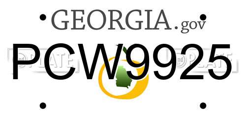 PCW9925 Georgia License Plate