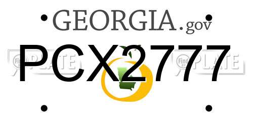 PCX2777 Georgia License Plate