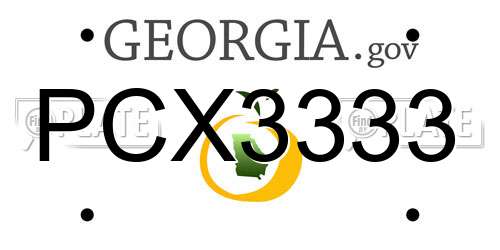 PCX3333 Georgia License Plate