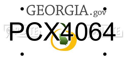 PCX4064 Georgia License Plate
