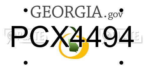 PCX4494 Georgia License Plate