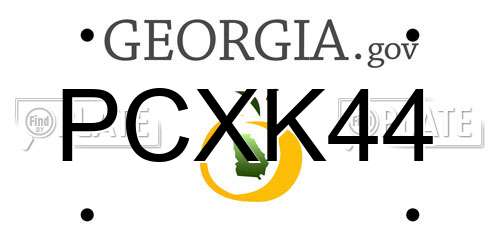 PCXK44 Georgia License Plate